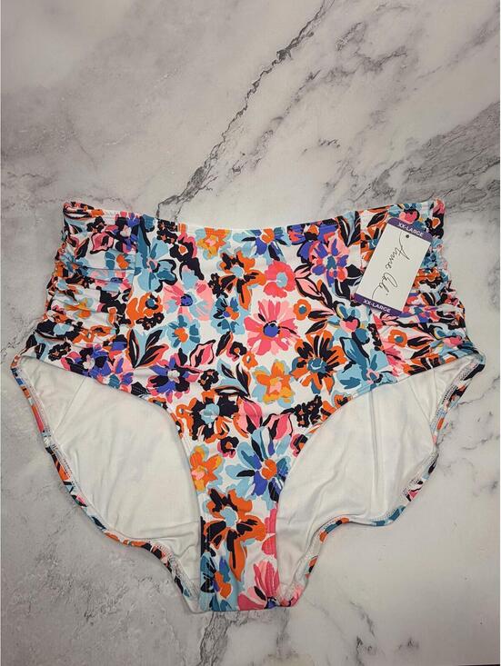 Anne Cole Other - Anne Cole Swim Bottoms XXL High Waisted Ruched Floral Bikini Bottoms UPF 50 NWT